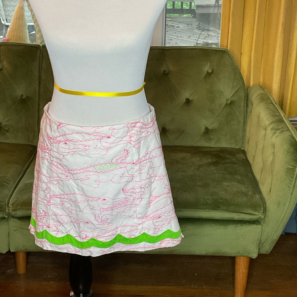 Lilly Pulitzer A-Line Mini Skort Pink and White Resort Wear